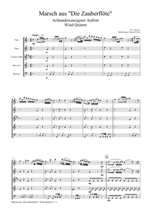The Magic Flute, Mozart, March - Wind Quintet