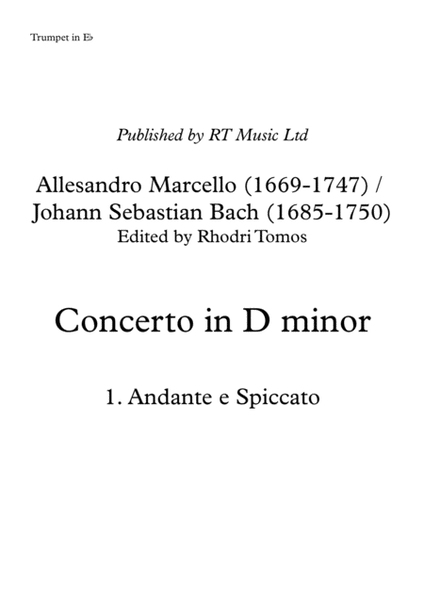 Marcello / Bach BWV974 Concerto no.3 in D minor