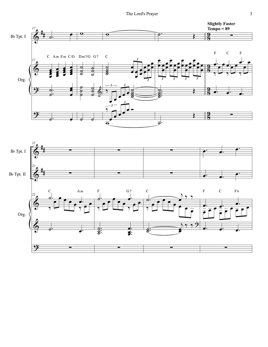 The Lord's Prayer The Lord's Prayer Trumpet Duet scores gallery preview page 3