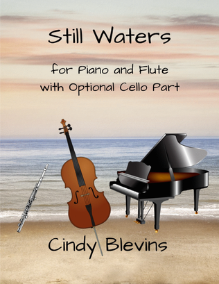 Book cover for Still Waters, an original piece for Piano, Flute and Cello