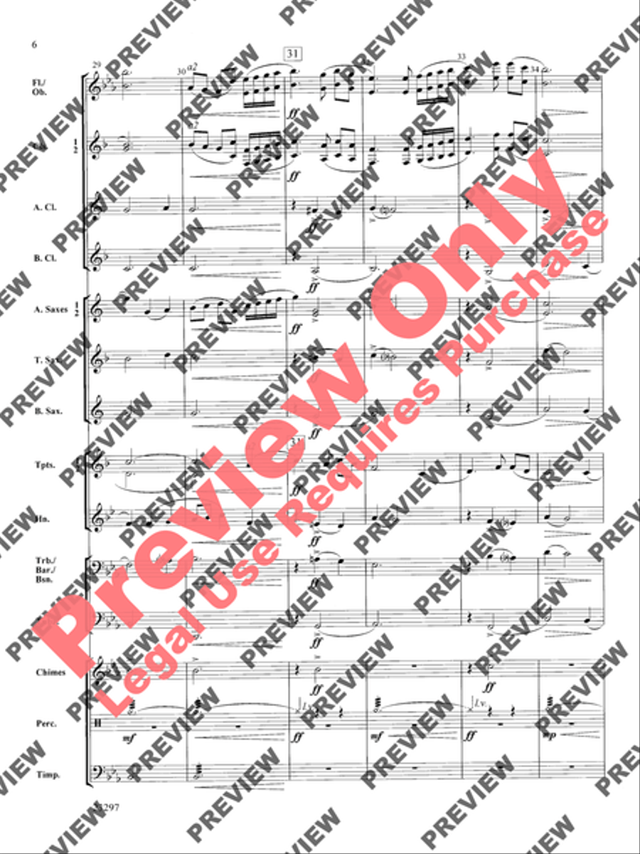 An American Hymntune (Amazing Grace) Concert Band scores gallery preview page 7