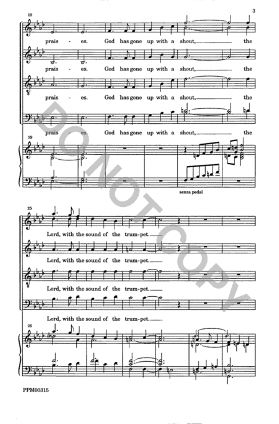 God Has Gone Up With a Shout SSATBB scores gallery preview page 4