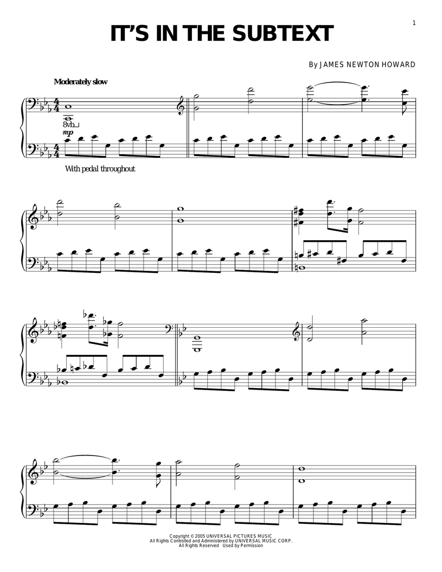 It's In The Subtext Piano Solo scores gallery preview page 1