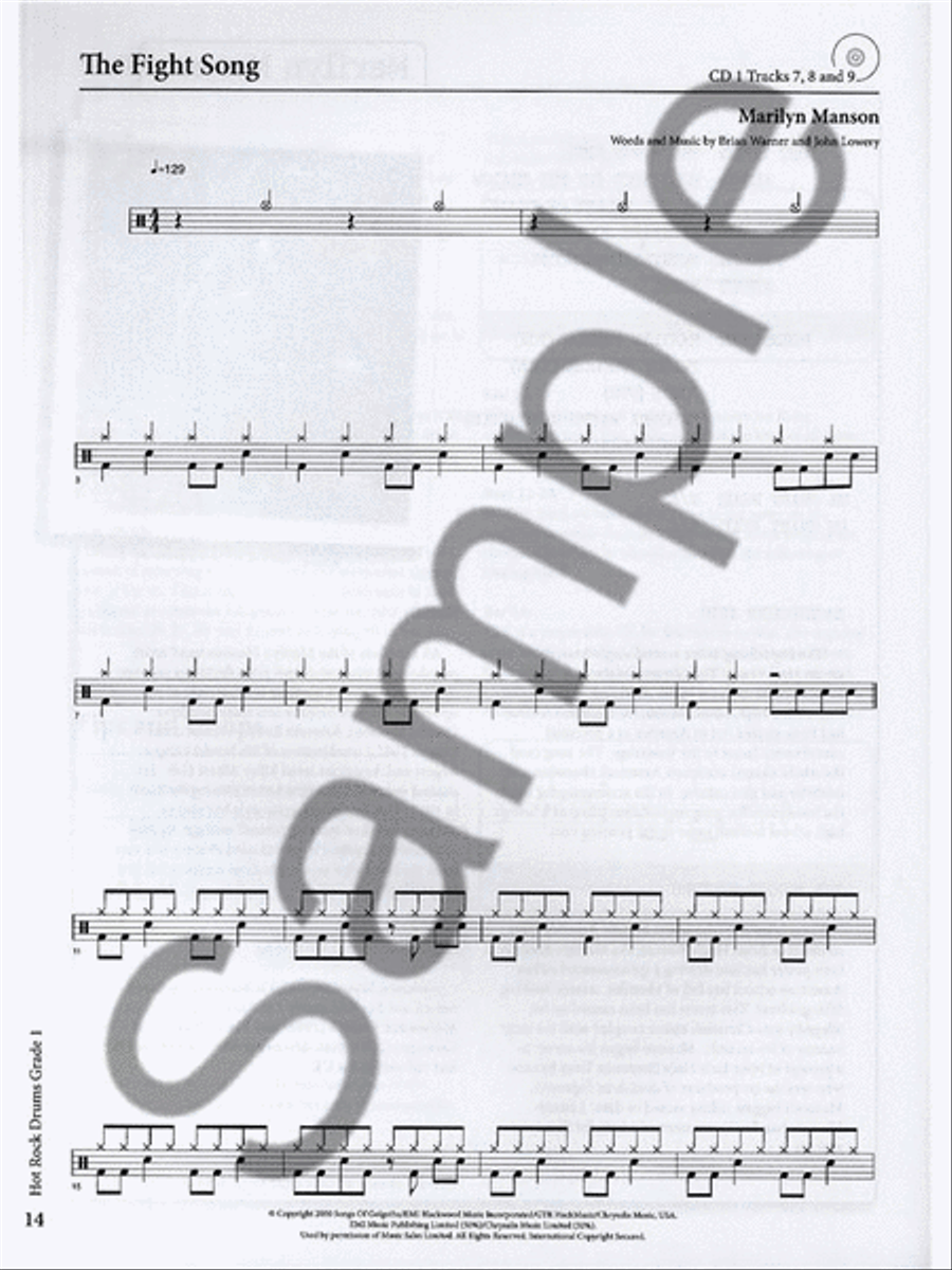 Rockschool Drums: Hot Rock Grade One Drums scores gallery preview page 2
