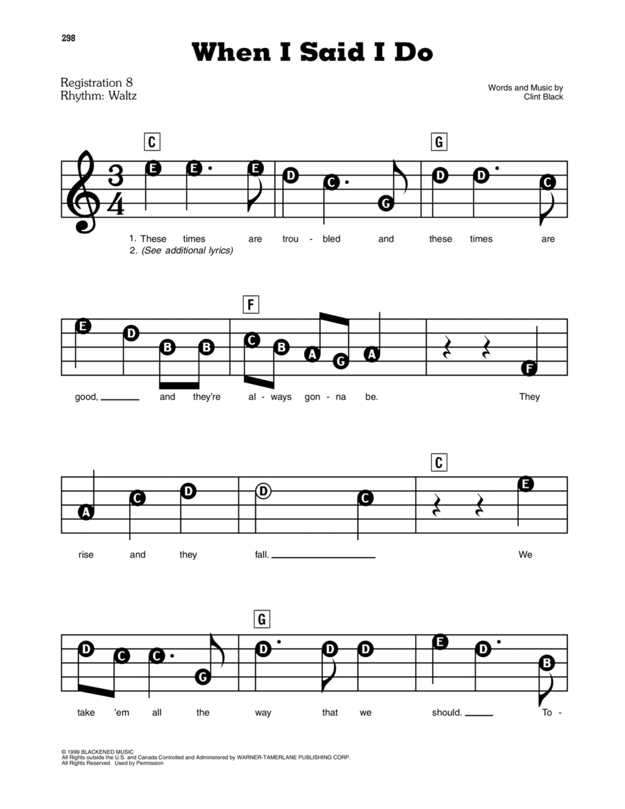 When I Said I Do Electronic Keyboard scores gallery preview page 1