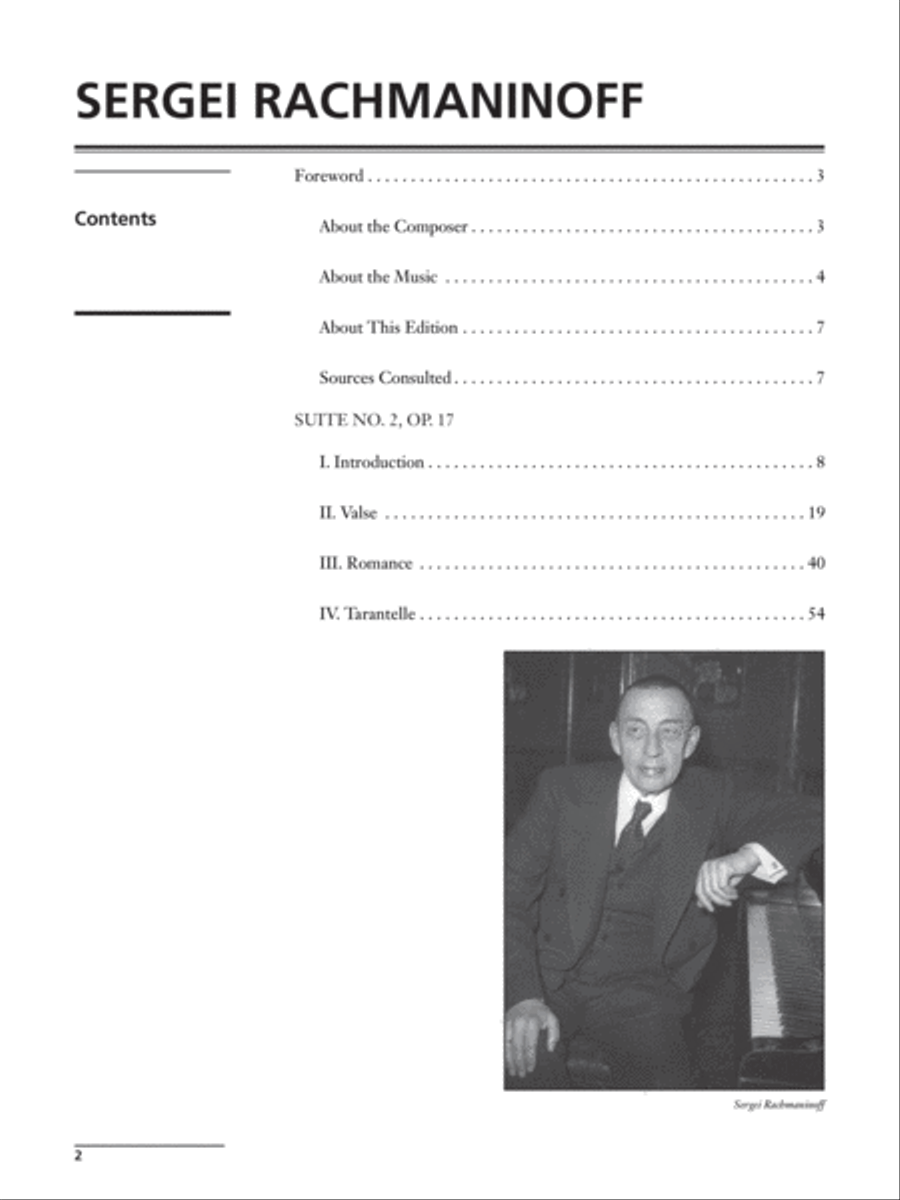 Rachmaninoff -- Suite No. 2, Op. 17 Piano Solo scores gallery preview page 3