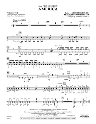 Book cover for America (from West Side Story) (arr. Vinson) - Percussion 2