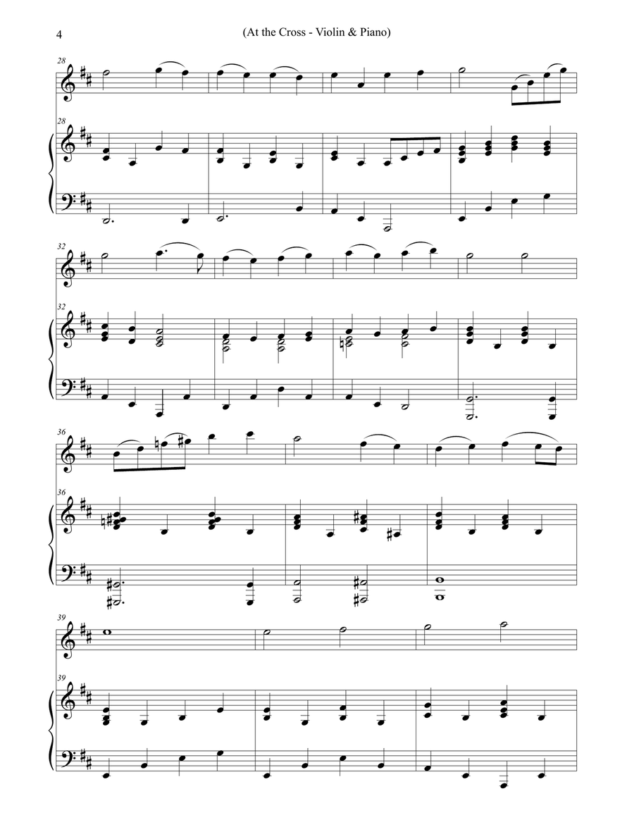 At the Cross (Solo Violin & Piano) Violin Solo scores gallery preview page 4
