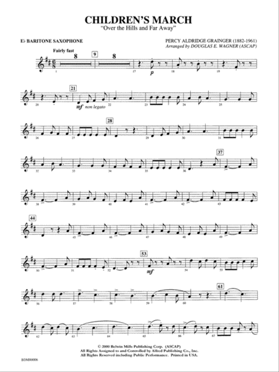 Children s March E flat Baritone Saxophone by Percy Aldridge