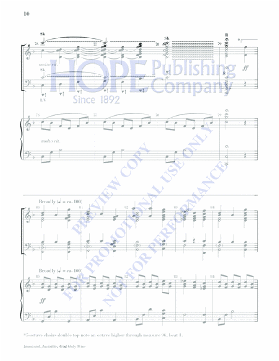 IMMORTAL INVIS-SHER-Director and Piano Score Handbell Choir scores gallery preview page 10