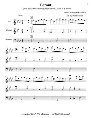 Corant - trio- flute/clarinet/trombone