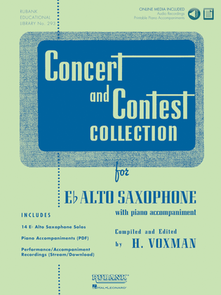 Book cover for Concert and Contest Collection for Eb Alto Saxophone
