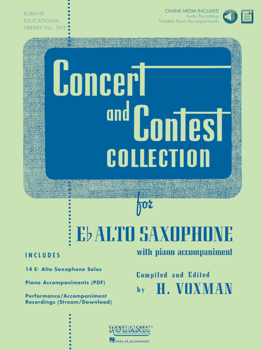 Book cover for Concert and Contest Collection for Eb Alto Saxophone