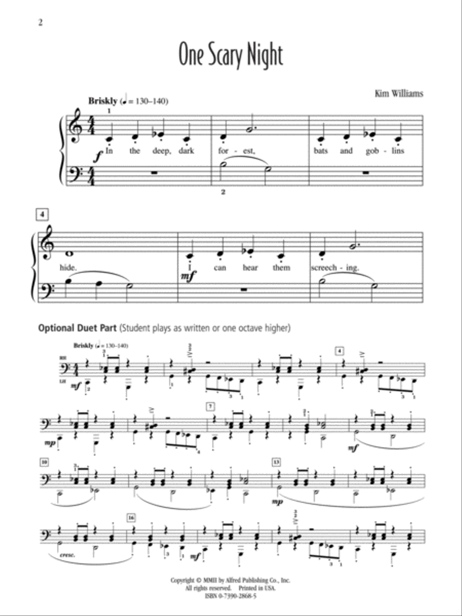 One Scary Night Easy Piano scores gallery preview page 2
