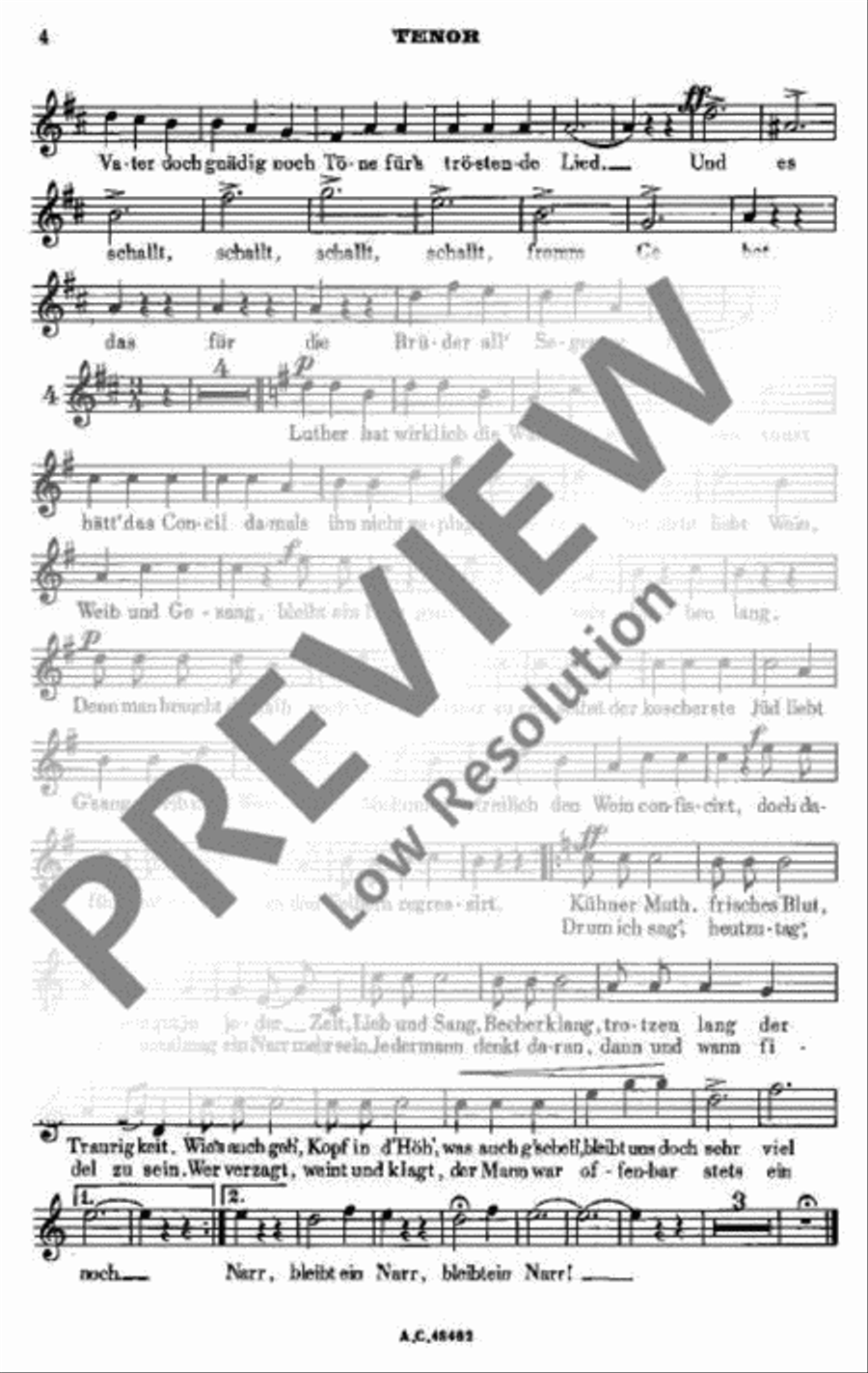 Wein, Weib und Gesang 4-Part scores gallery preview page 5