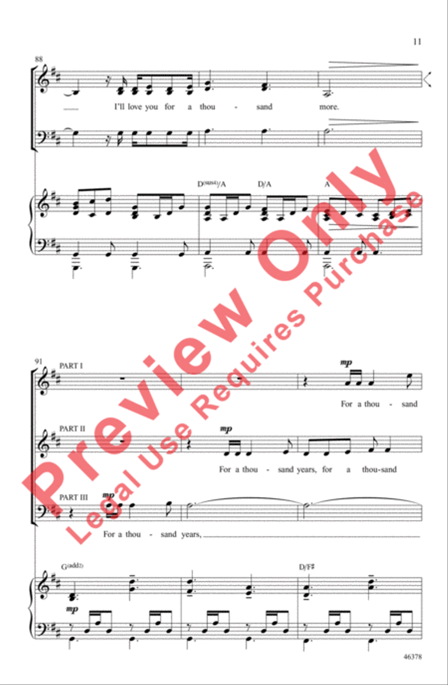 A Thousand Years 3-Part scores gallery preview page 11