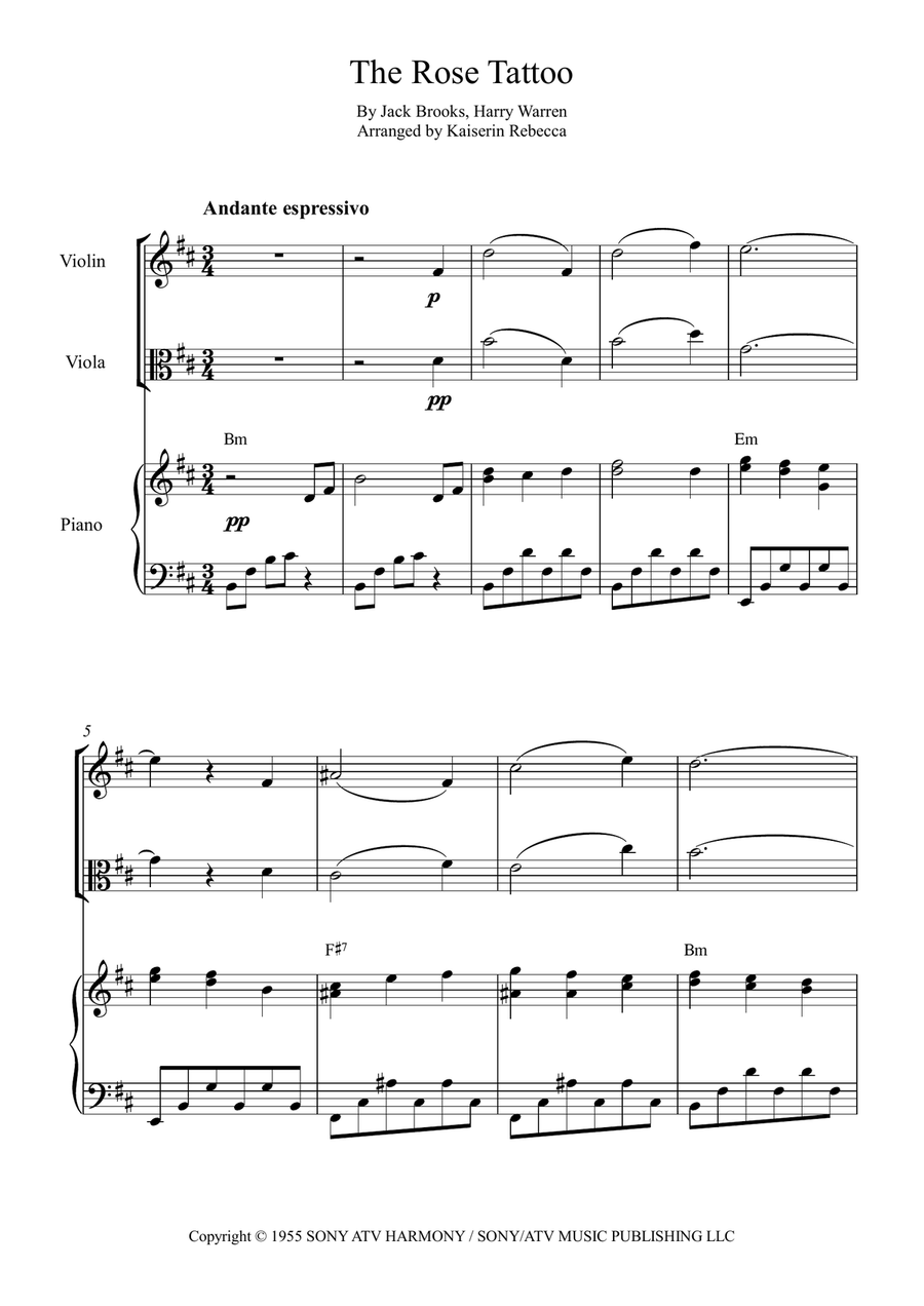 The Rose Tattoo (Inspired By The Motion Picture) String Duet scores gallery preview page 1