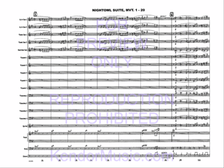 Nightowl Suite, Movement 1 (11 p.m. - Searching For Birdland) Jazz Ensemble scores gallery preview page 22