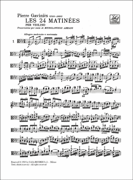 24 Matinees Per Violino