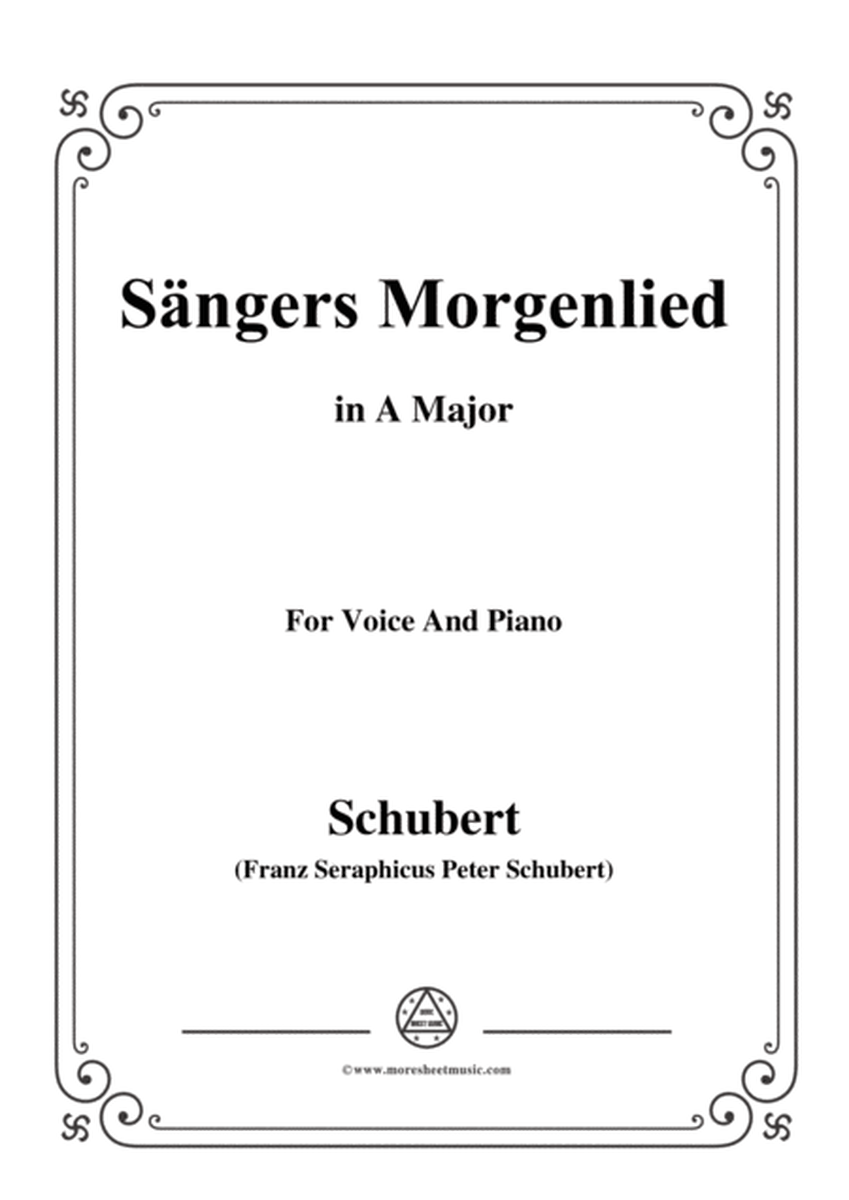 Schubert-Sängers Morgenlied(The Minstrel's Morning Song),D.163,in A Major,for Voice&Piano image number null