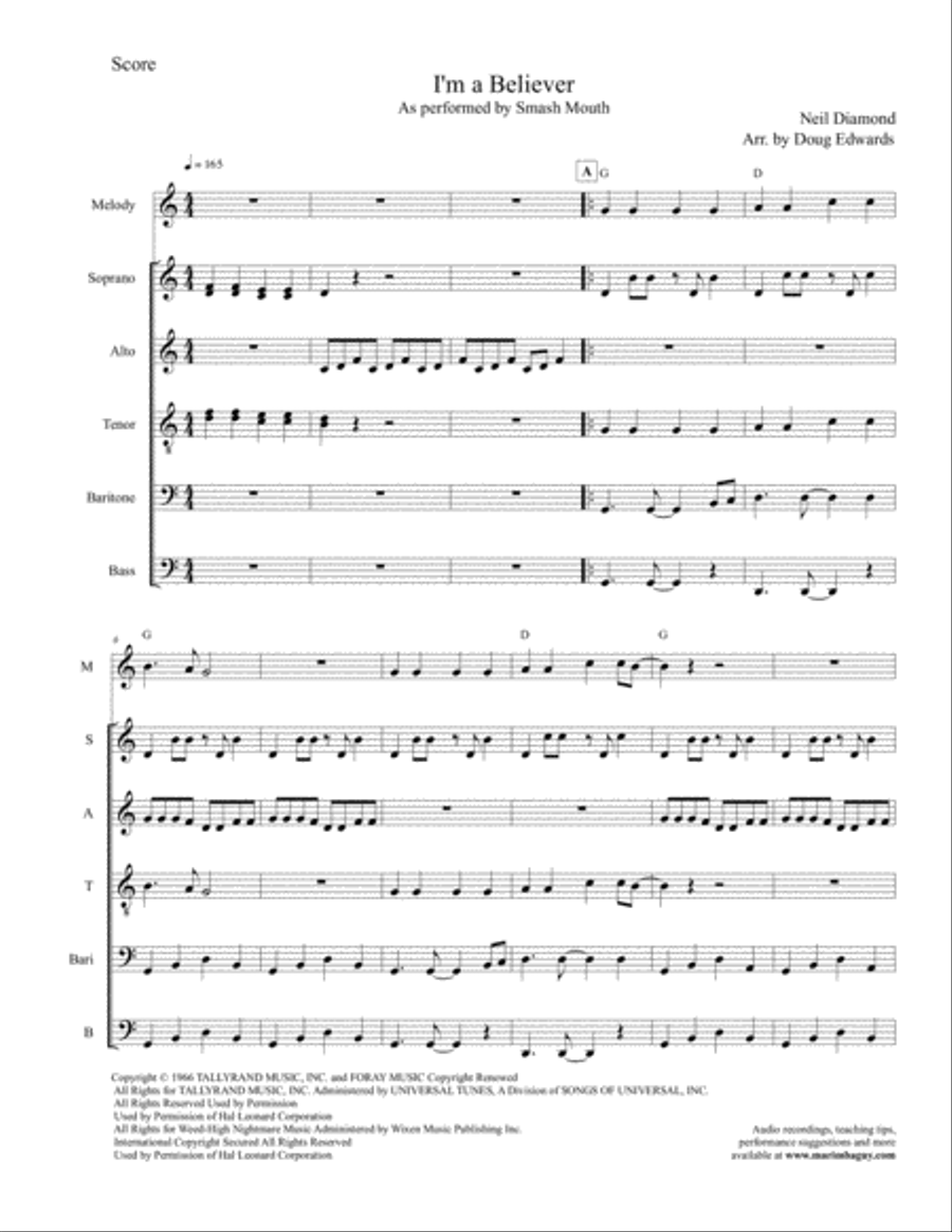 I'm A Believer Percussion Ensemble scores gallery preview page 5