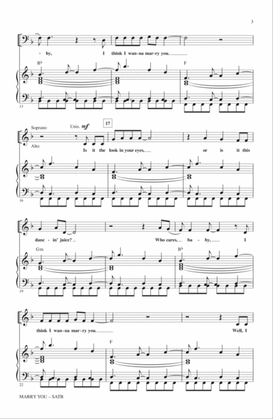 Marry You 4-Part scores gallery preview page 2