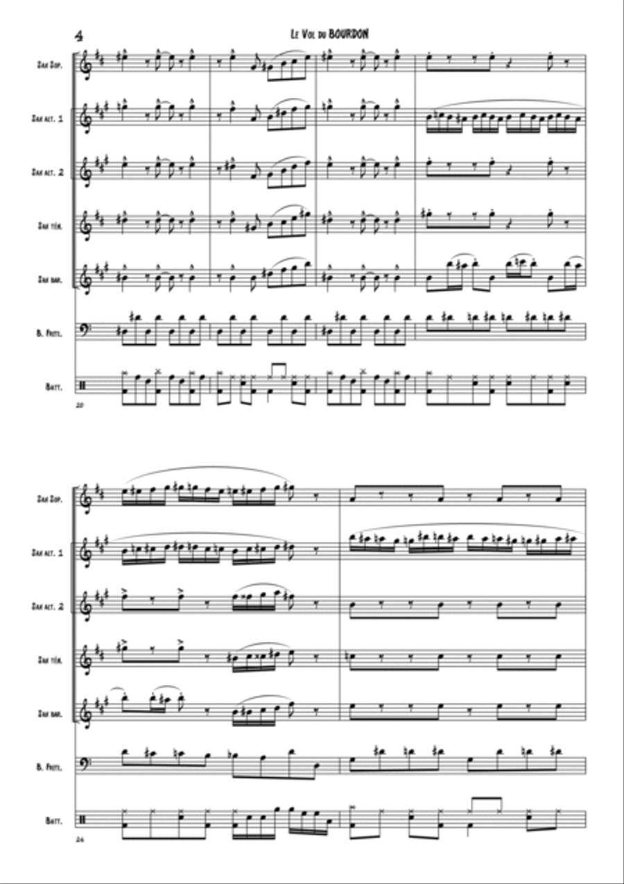 The Flight of the Bumble Bee Woodwind Quintet scores gallery preview page 5