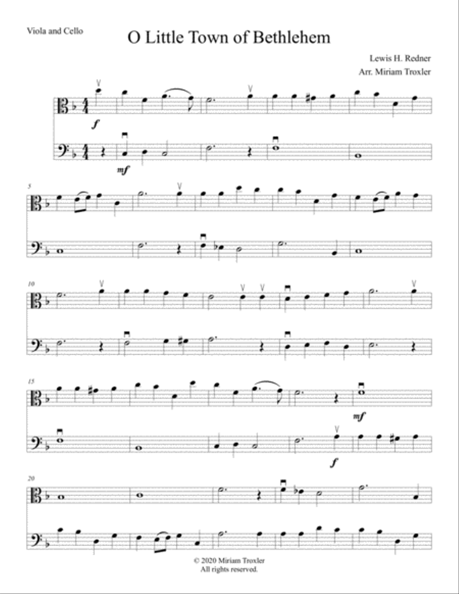 Traditional Christmas Carols for Two String Instruments: Viola and Cello String Duet scores gallery preview page 2