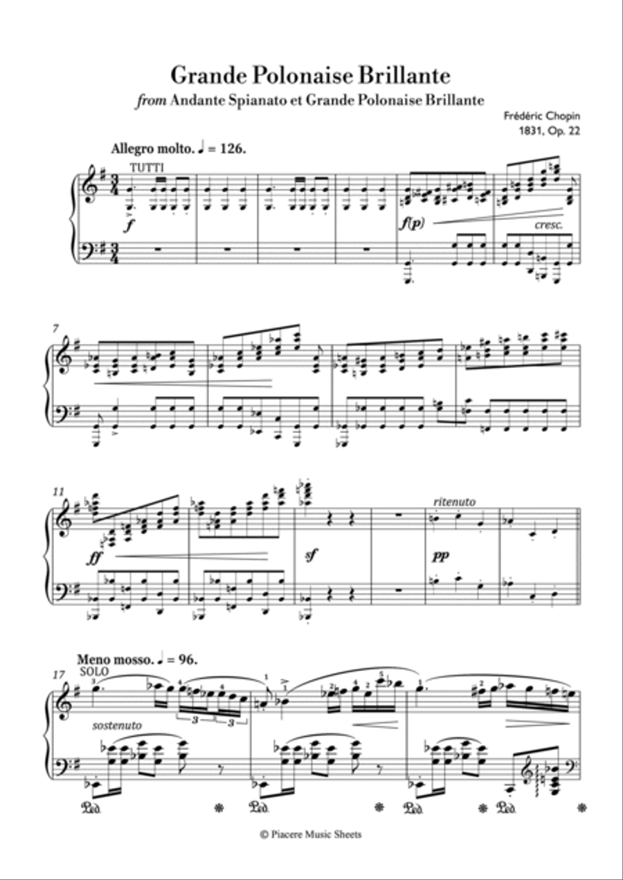 Chopin - Grande Polonaise Brillante in E♭ major - Advanced Piano Method scores gallery preview page 2
