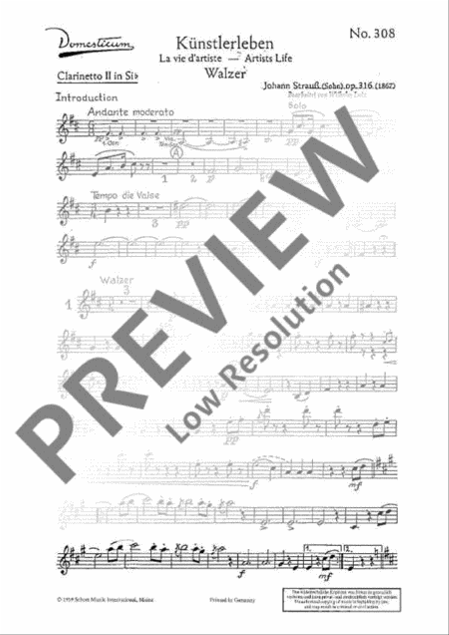 Künstlerleben Künstlerleben Orchestra scores gallery preview page 7