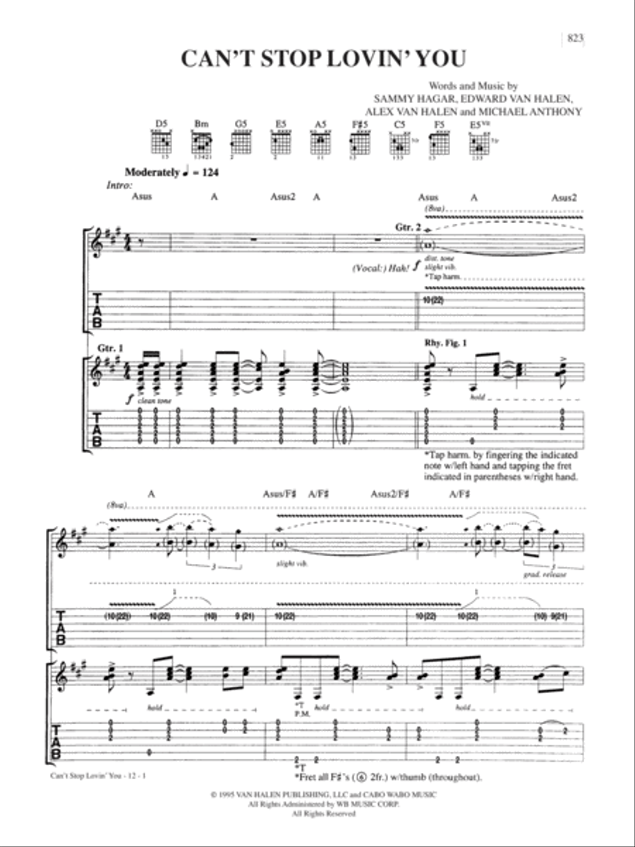 Can't Stop Lovin' You Guitar Tablature scores gallery preview page 1