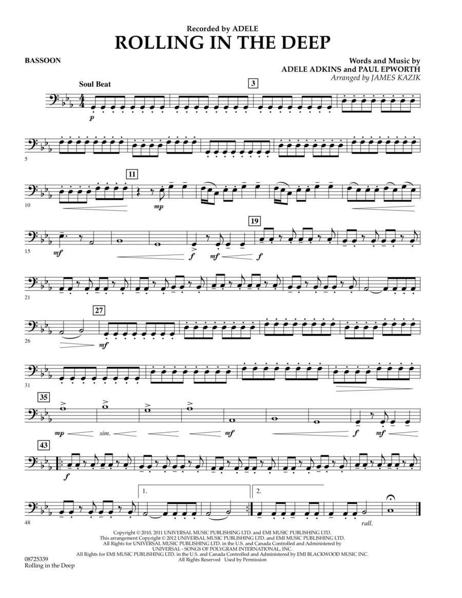 Rolling In The Deep - Bassoon Concert Band scores gallery preview page 1