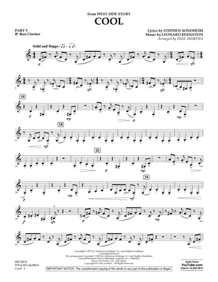 Book cover for Cool (from West Side Story) (arr. Murtha) - Pt.5 - Bb Bass Clarinet
