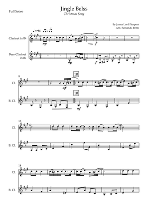 Jingle Bells - Jazz Version (Christmas Song) for Clarinet in Bb & Bass Clarinet in Bb Duo