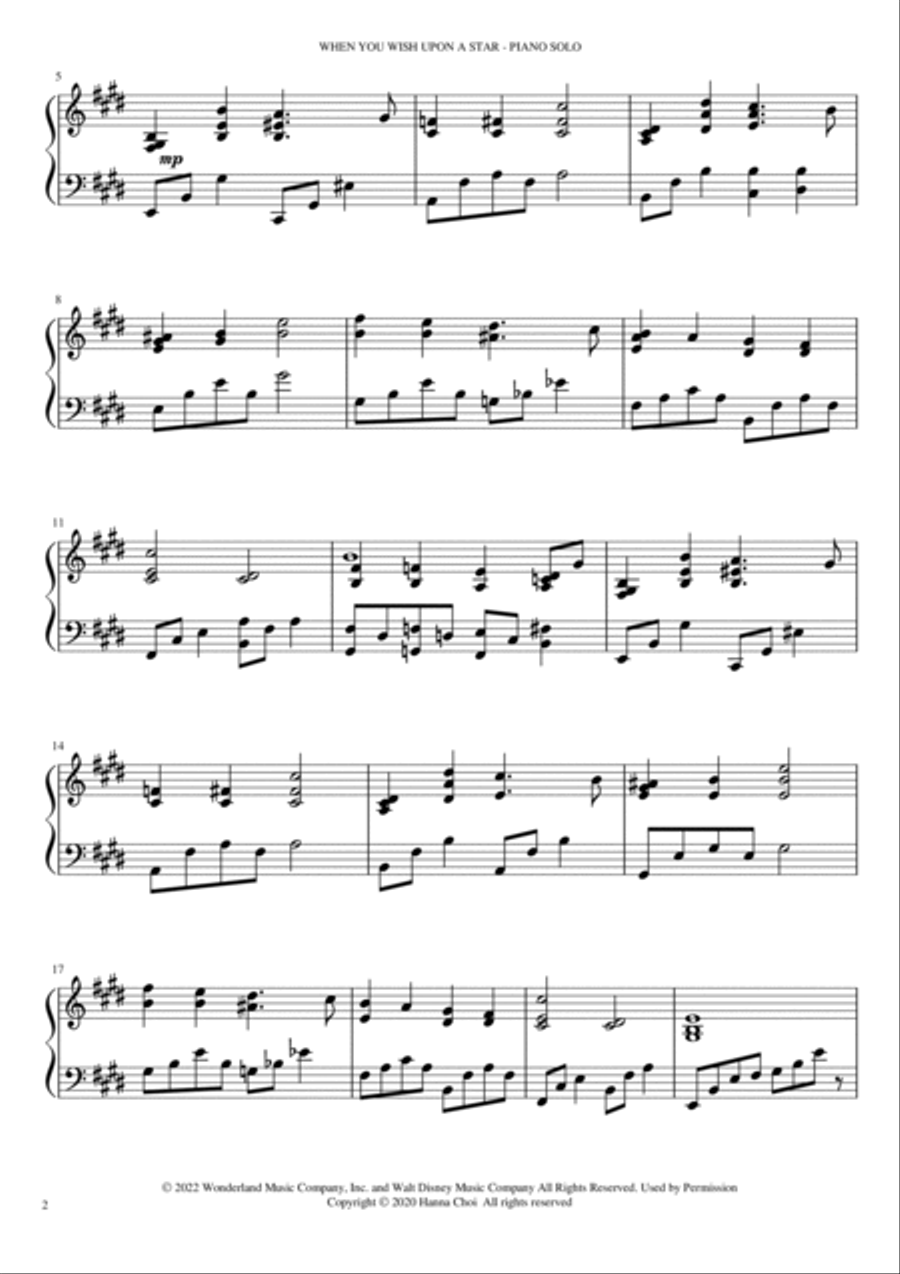 Pinocchio, Pinocchio Piano Solo scores gallery preview page 2