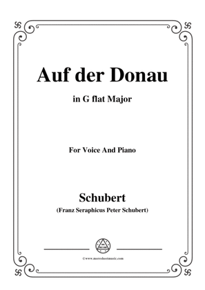 Book cover for Schubert-Auf der Donau,in F sharp Major,Op.21,No.1,for Voice and Piano