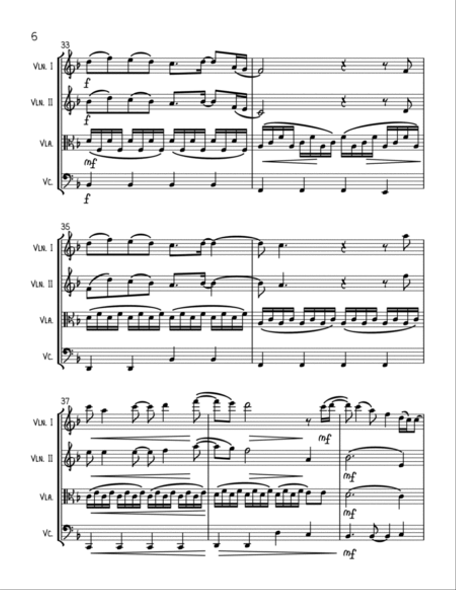 Oblivion String Quartet scores gallery preview page 6