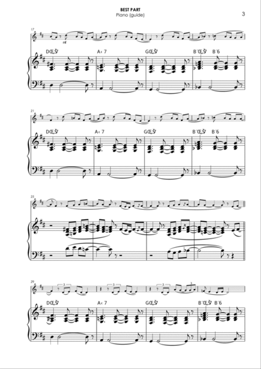 Best Part Piano scores gallery preview page 3
