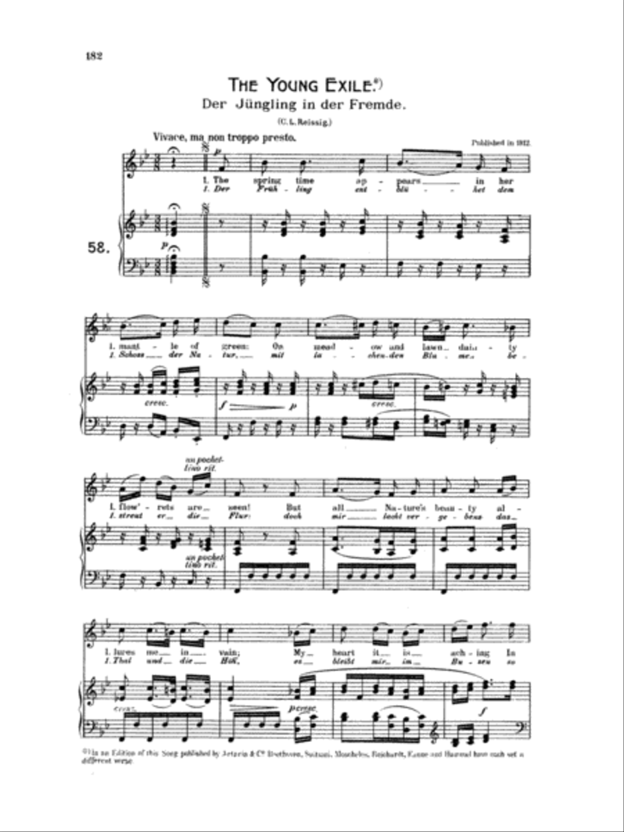 Beethoven: Songs (Complete)-- 66 songs, mostly for Medium Voice (German/English) Medium Voice scores gallery preview page 1
