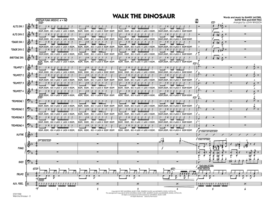 Walk The Dinosaur - Full Score Jazz Ensemble scores gallery preview page 2