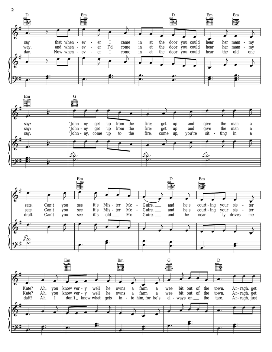 Mick McGuire Mick McGuire Piano, Vocal, Guitar scores gallery preview page 2