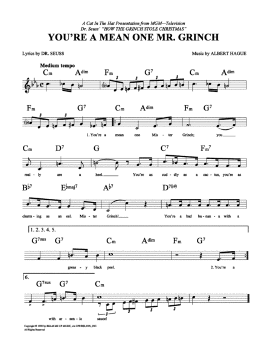 You're a Mean One, Mr. Grinch School and Community scores gallery preview page 2