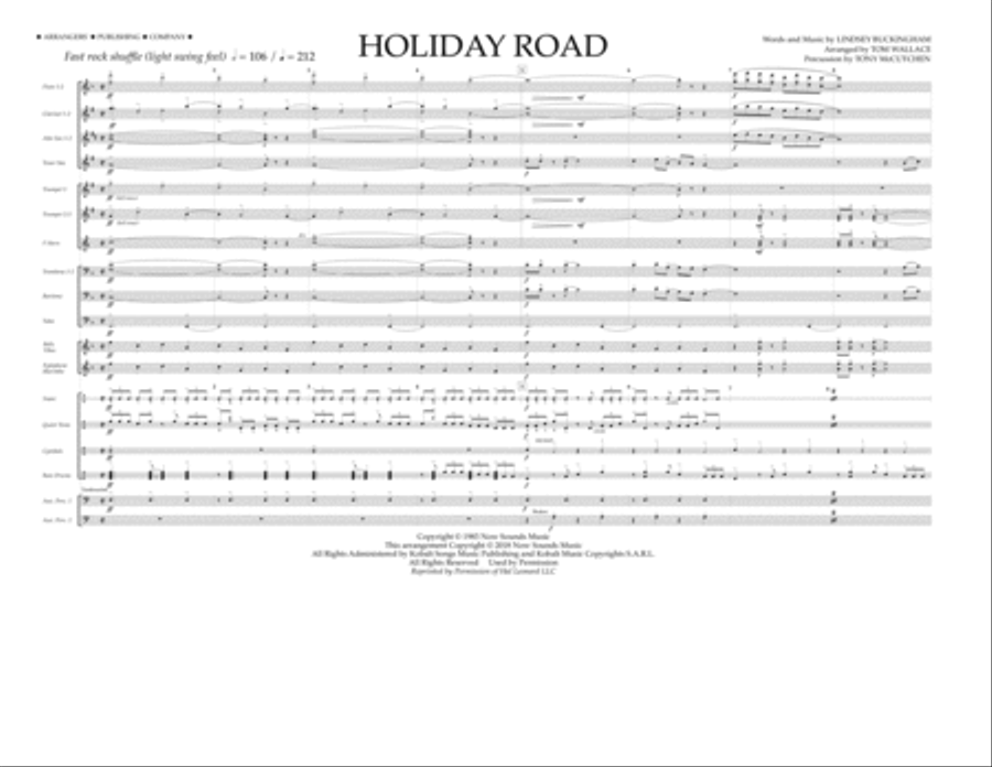 Holiday Road (from National Lampoon's Vacation) (arr. Tom Wallace) - Full Score Marching Band scores gallery preview page 1