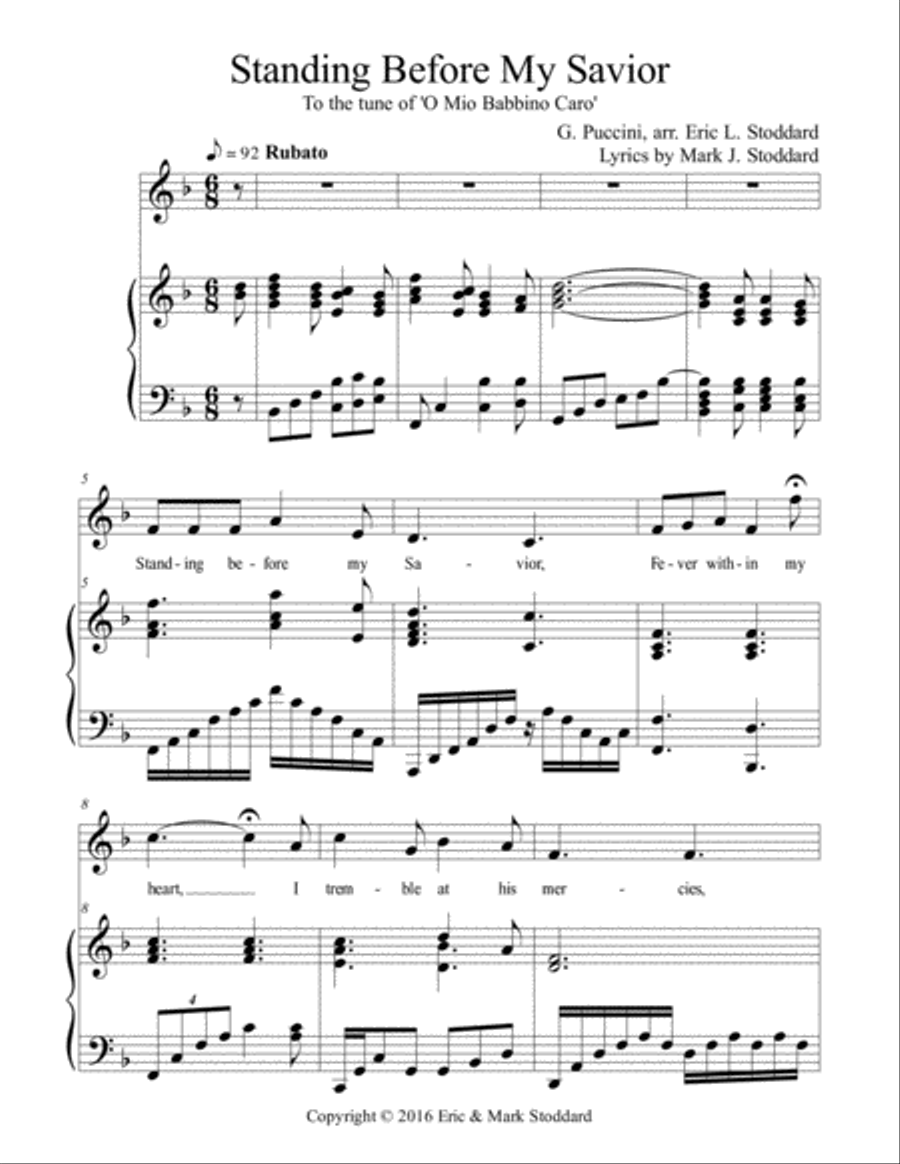 Standing Before My Savior -- Mezzo Vocal Solo Soprano Voice scores gallery preview page 2