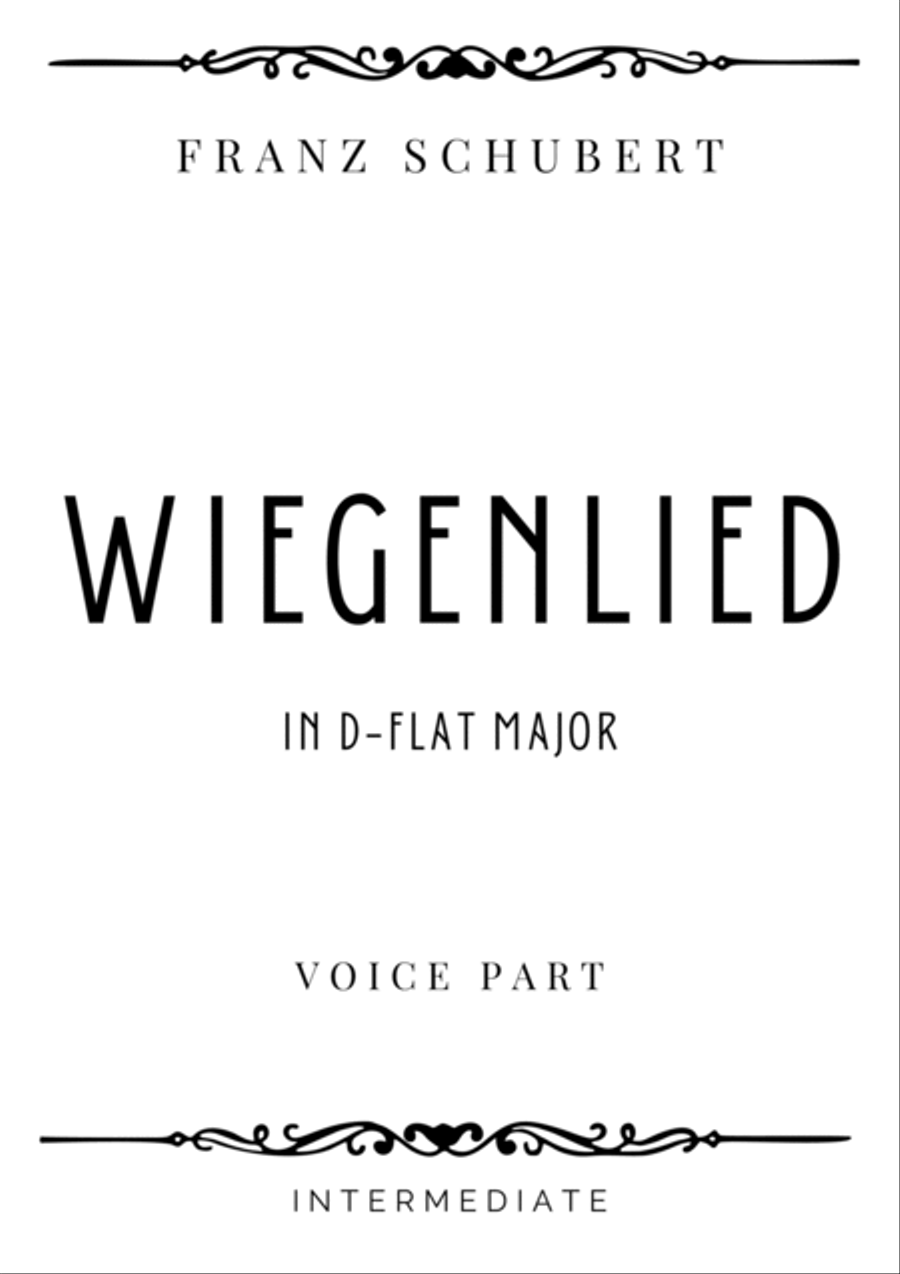 Schubert - Wiegenlied (Cradle Song) in D flat Major for Low Voice & piano - Intermediate Low Voice scores gallery preview page 3