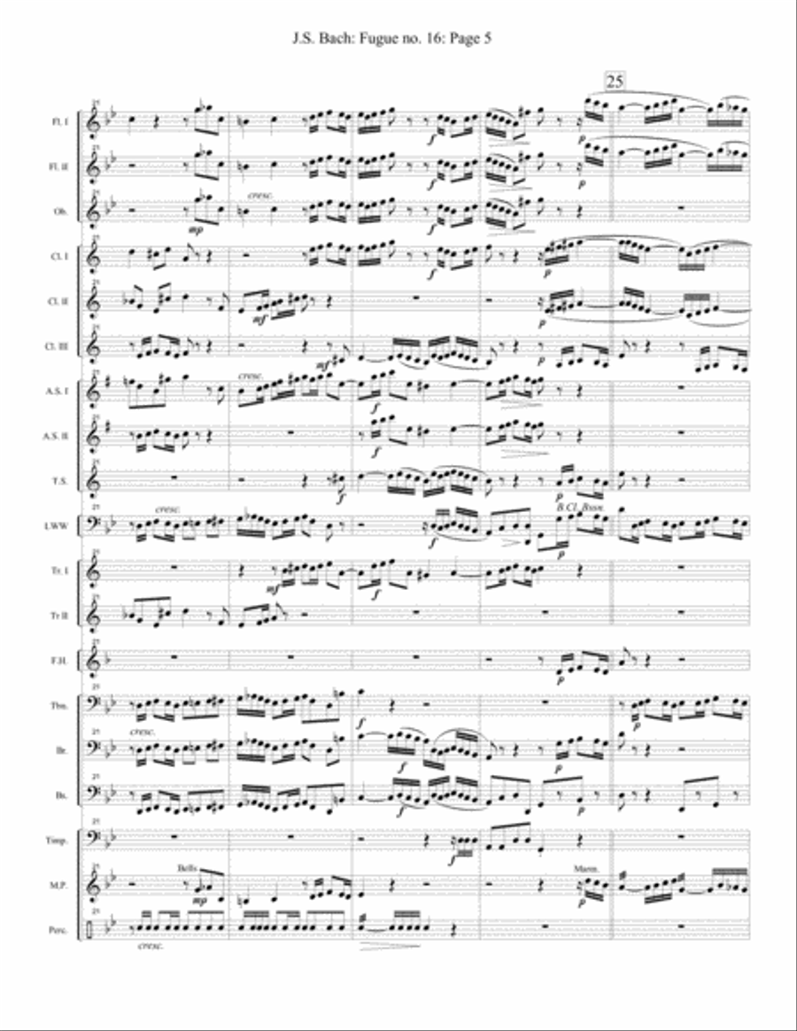 Fugue no. 16, Well-Tempered Clavier Concert Band scores gallery preview page 5