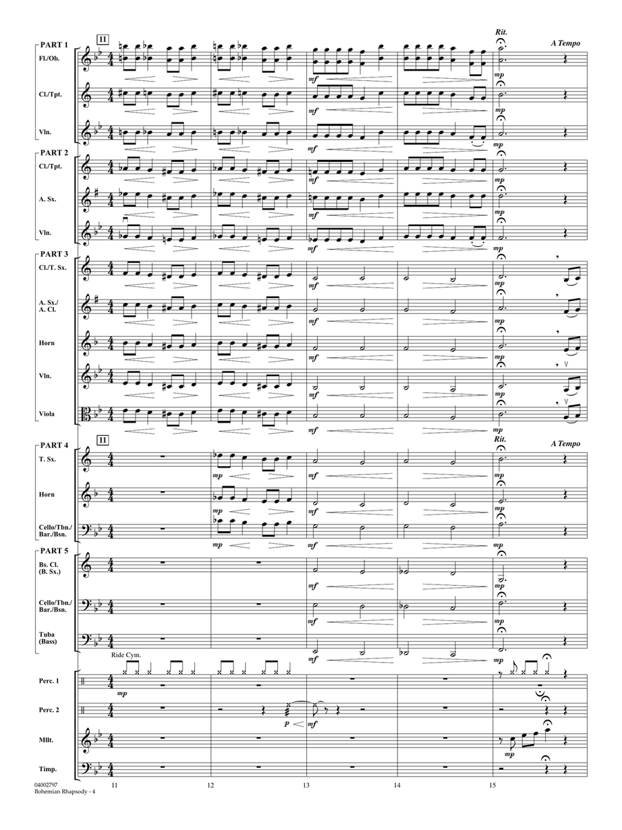 Bohemian Rhapsody - Full Score Concert Band scores gallery preview page 4