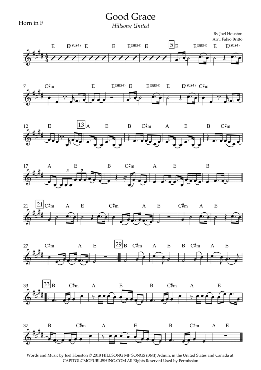 Good Grace Horn Solo scores gallery preview page 1