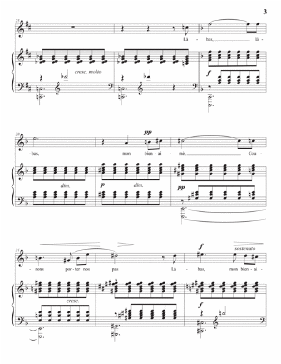 DUPARC: Romance de Mignon (transposed to D major) Voice scores gallery preview page 4