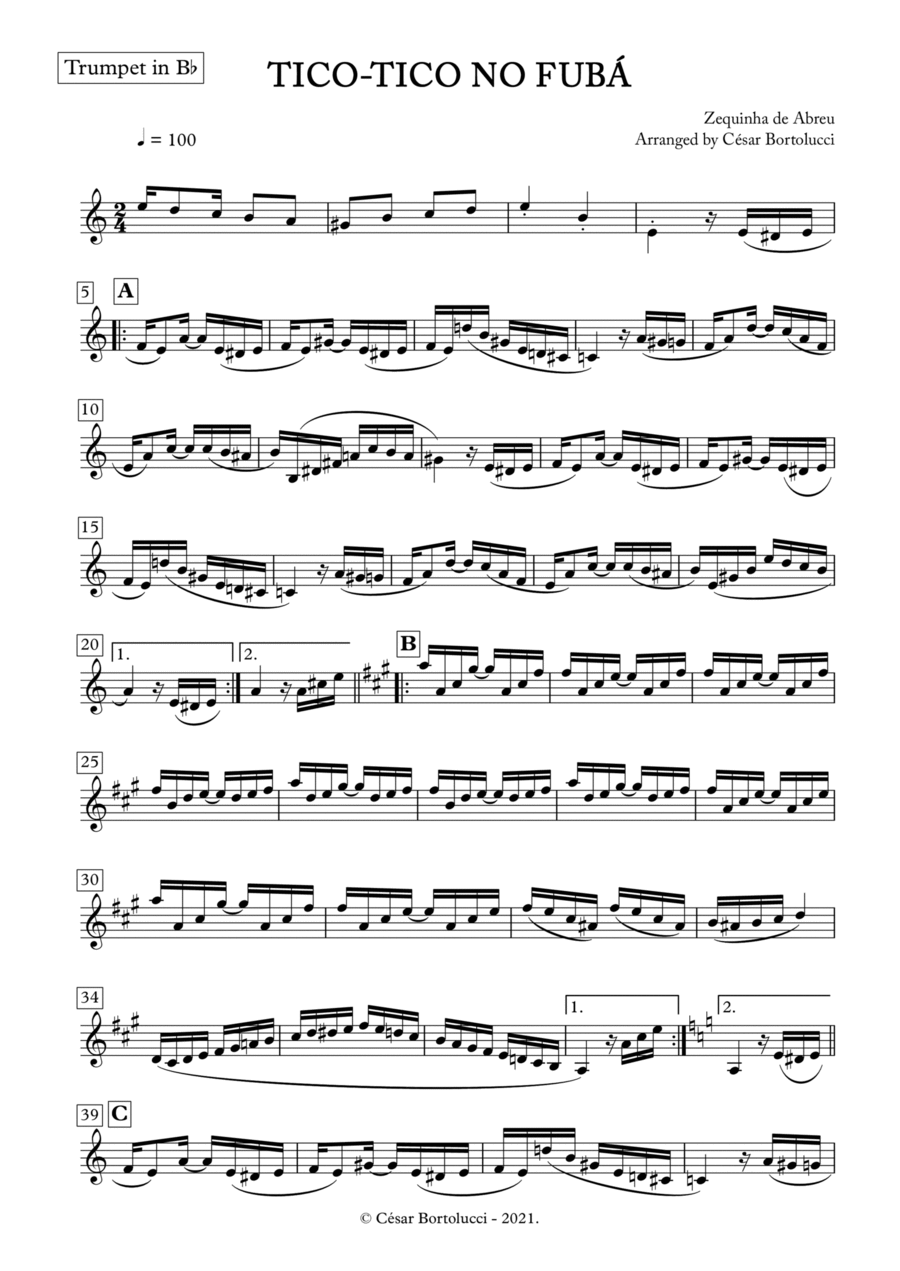 Tico-tico no Fubá - Trumpet Solo Trumpet Solo scores gallery preview page 1